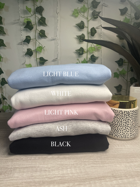 JUST QUEENIN' Light Pink Crewneck Sweatshirt