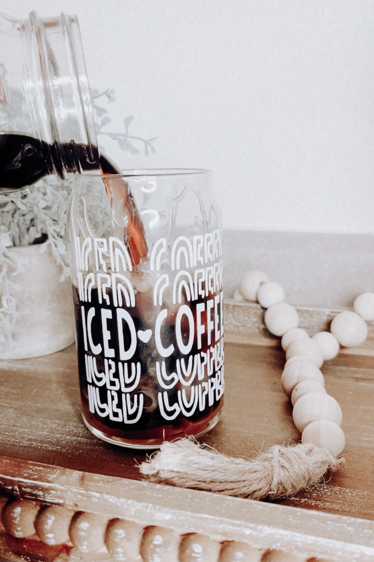 “ICED COFFEE” Beer Can Glass